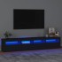 Mueble de TV con luces LED Negro 210x35x40