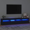 Mueble de TV con luces LED Negro 210x35x40 cm