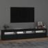 Mueble de TV con luces LED Negro 210x35x40