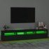 Mueble de TV con luces LED Negro 210x35x40