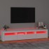 Mueble de TV con luces LED Negro 210x35x40