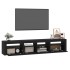 Mueble de TV con luces LED Negro 210x35x40