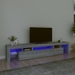 Mueble de TV con luces LED gris Sonoma 215x36,5x40 cm