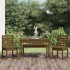 Set de comedor de jardín 4 pzas madera maciza pino marrón