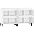 Aparadores 2 uds madera contrachapada blanco 60x35x70