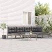 Set de muebles de jardín 6 pzas y cojines ratán sintético gris