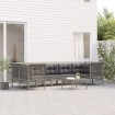 Set de muebles de jardín 8 pzas y cojines ratán sintético gris