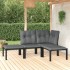 Set de muebles de jardín 4 piezas ratán sintético negro y