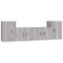 Set de muebles para TV 4 pzas madera contrachapada gris