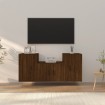 Set de muebles para TV 3 pzas madera contrachapada roble marrón