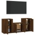 Set de muebles para TV 3 pzas madera contrachapada roble