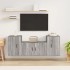 Set de muebles para TV 3 pzas madera contrachapada gris