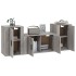 Set de muebles para TV 3 pzas madera contrachapada gris