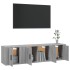 Set de muebles para TV 3 pzas madera contrachapada gris