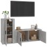 Set de muebles de TV 2 pzas madera contrachapada gris