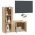 Set de muebles para TV 2 pzas madera contrachapada roble