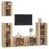 Set de muebles para TV 5 pzas madera contrachapada roble