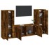 Set de muebles de TV 3 pzas madera contrachapada roble