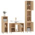 Set de muebles de baño 3 pzas madera contrachapada roble