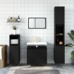 Juego de muebles de baño 3 pzas madera contrachapada negro