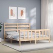 Estructura de cama con cabecero madera maciza 160x200 cm