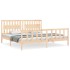 Estructura de cama con cabecero madera maciza 200x200