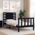 Estructura de cama con cabecero madera maciza negro 100x200