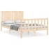 Estructura de cama con cabecero madera maciza 120x200