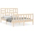 Estructura de cama con cabecero madera maciza 140x190