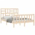 Estructura de cama con cabecero madera maciza 140x190