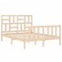 Estructura de cama con cabecero madera maciza 140x190