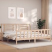 Estructura de cama con cabecero madera maciza 200x200 cm