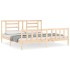 Estructura de cama con cabecero madera maciza 200x200