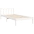 Estructura de cama con cabecero madera maciza blanco 90x200