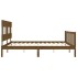 Estructura cama y cabecero madera maciza marrón miel 200x200