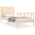 Estructura de cama con cabecero madera maciza 90x200