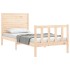 Estructura de cama con cabecero madera maciza 90x200