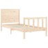 Estructura de cama con cabecero madera maciza 90x200