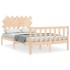 Estructura de cama con cabecero madera maciza 120x200