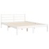 Estructura de cama con cabecero madera maciza blanco 140x190