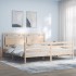 Estructura de cama con cabecero madera maciza 200x200