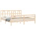 Estructura de cama con cabecero madera maciza 200x200