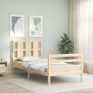 Estructura de cama con cabecero madera maciza 90x200 cm