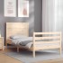 Estructura de cama con cabecero madera maciza 100x200