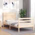 Estructura de cama con cabecero madera maciza 100x200