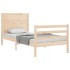 Estructura de cama con cabecero madera maciza 100x200