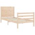 Estructura de cama con cabecero madera maciza 100x200