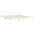 Estructura de cama con cabecero madera maciza blanco 160x200