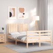 Estructura de cama con cabecero madera maciza 120x200 cm