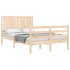 Estructura de cama con cabecero madera maciza 120x200